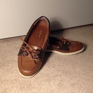 Brown boat shoes