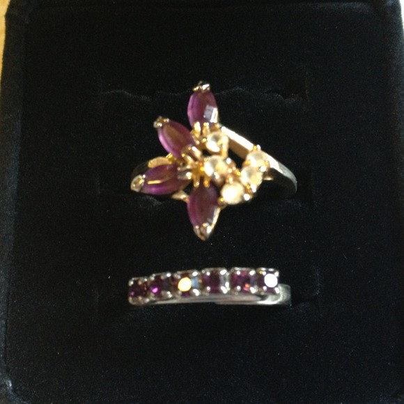 Set of 2 Amethyst Rings