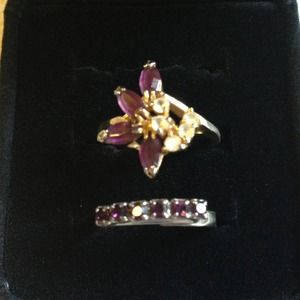 Set of 2 Amethyst Rings