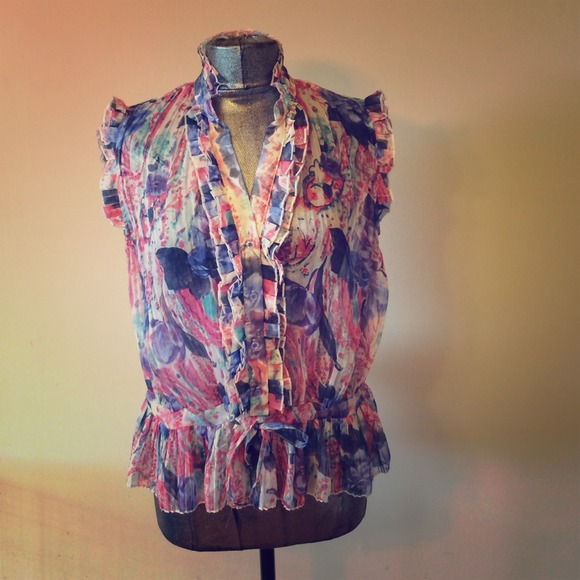 Sheer Multi-Colored button up