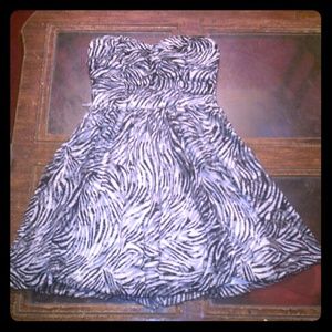 Knee high zebra print dress