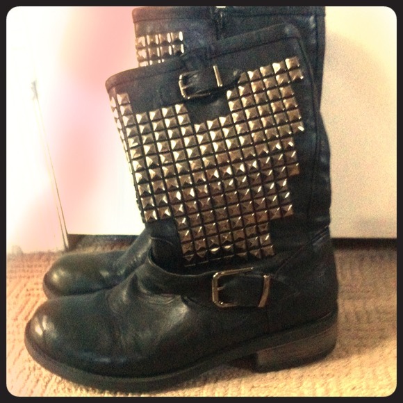 Wanted sz 10 Black Biker boots