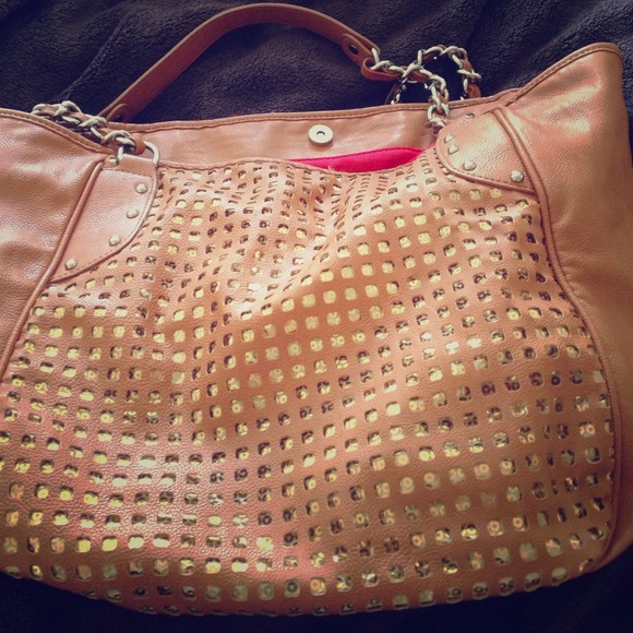 brown glitter handbag