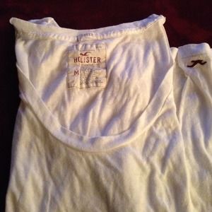 Cute sheer white Hollister long tee