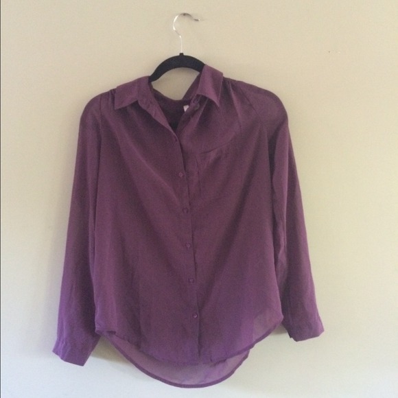 Burgundy sheer button up from Nordstrom