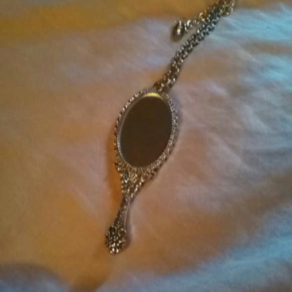 Antique mirror necklace