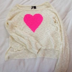 Cream Sweater with Heart
