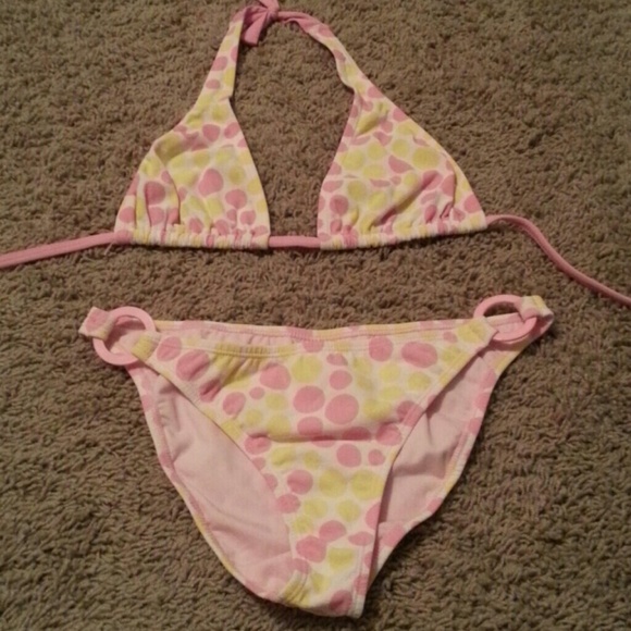REDUCED! Pink\Yellow polka dot bikini