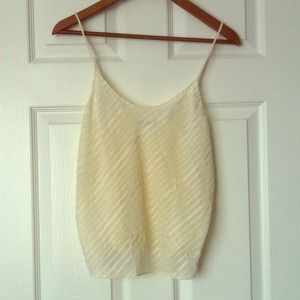 Vintage Dior Sheer Cream Striped Tank