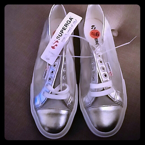 superga silver mesh sneakers