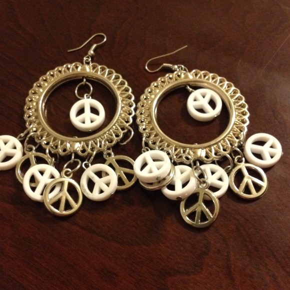 Peace sign earrings