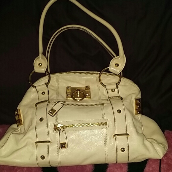 Ivory leather Betsy Johnson bag