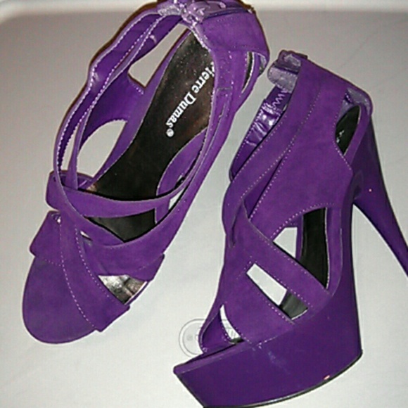 Pierre Dumas strappy purple platforms
