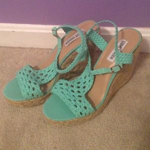 Steve Madden Mint Knit Rope Wedges