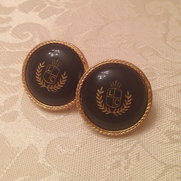 Vintage Liz Clairborne Navy Stud Earrings