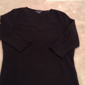Ann  Taylor black cashmere 3/4 sweater