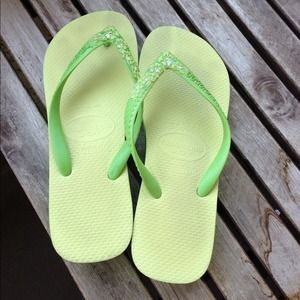Nice green summery flip flops