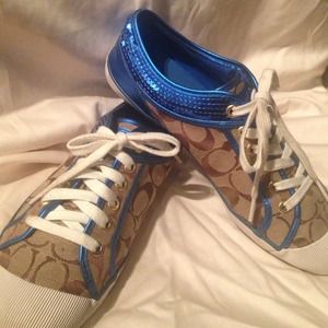 Coach Sneakers with Blue Sequins