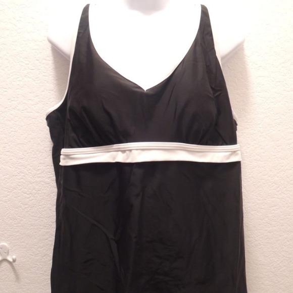 Lane Bryant black white tankini swim suit top 24