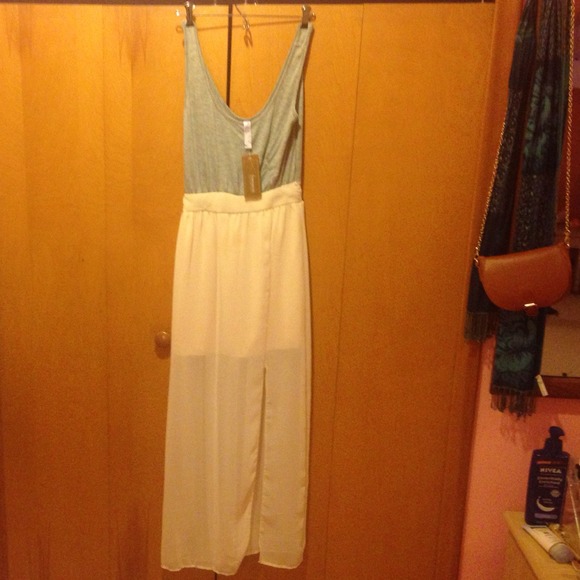 NWT Grey & Pink Maxi Tank Dress