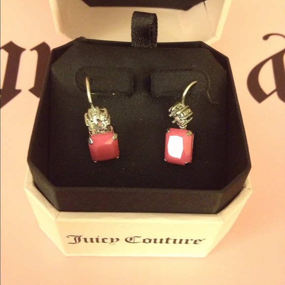 🚫BUNDLED🚫💯%Auth JUICYCOUTURE Pink Drop Earrings - Picture 2 of 4