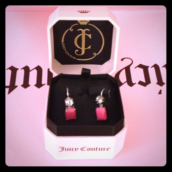 🚫BUNDLED🚫💯%Auth JUICYCOUTURE Pink Drop Earrings - Picture 1 of 4