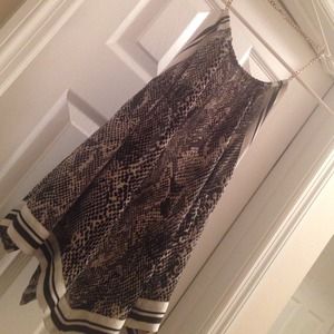 Silk Express Top with Snake Print and Tie Back