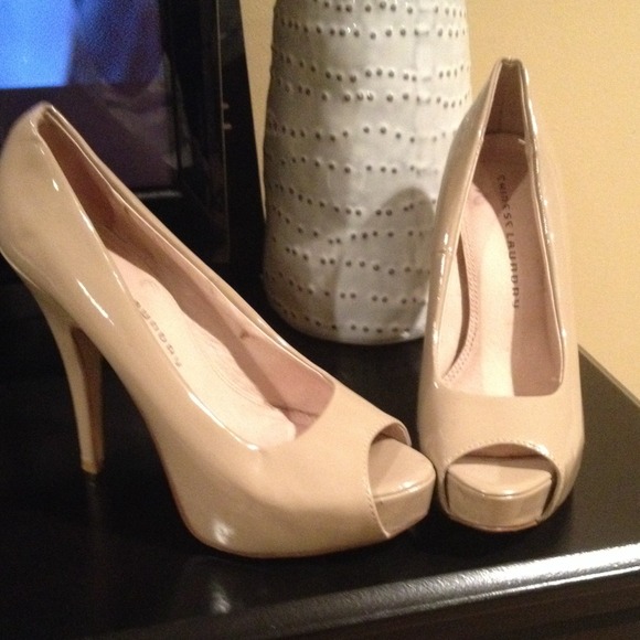 SOLD!!  Pleather Open Toe Pumps