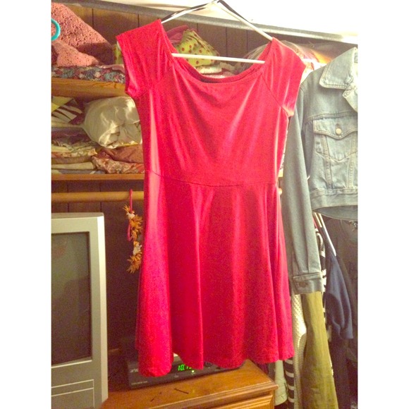 Red skater dress