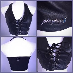2 Playboy Real Leather tops bundle.
