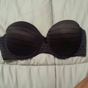 Grey Strapless Bra