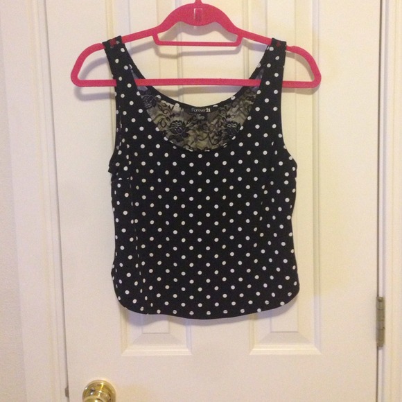 Lace and Polka Dot Tank