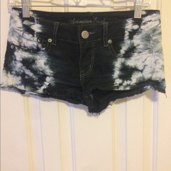 Black and White Dyed AE Shorts
