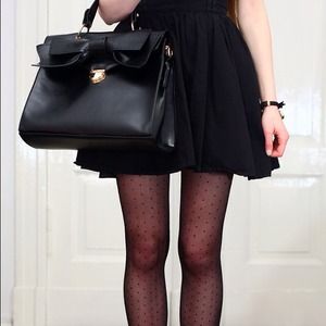 Vintage black high waisted flared skirt