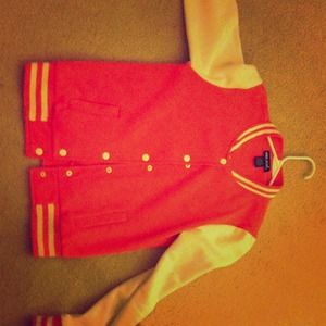 Coral letterman jacket