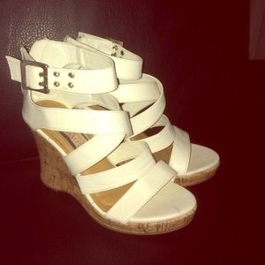 White strap wedges