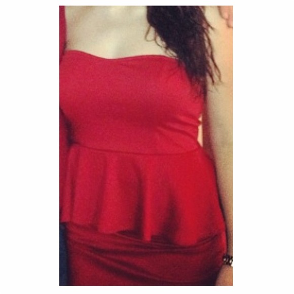 Red peplum dress - Picture 1 of 1