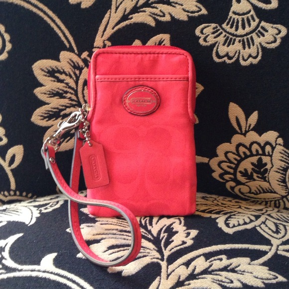 Nylon Coach Phone Wristlet
