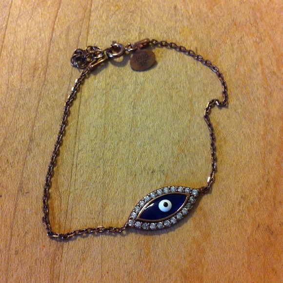 Rose gold evil eye bracelet