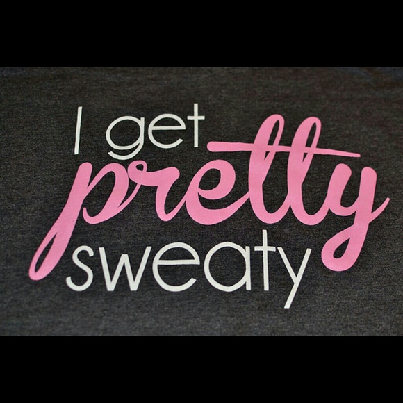 Ladies active wear "Pretty Sweaty" message t-shirt - Picture 2 of 3