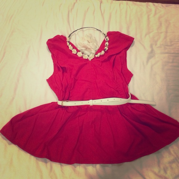 Red peplum top