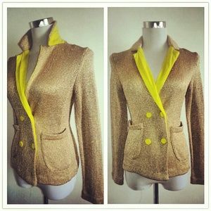 Phillip Lim Gold w/ yellow trimmed cardigan