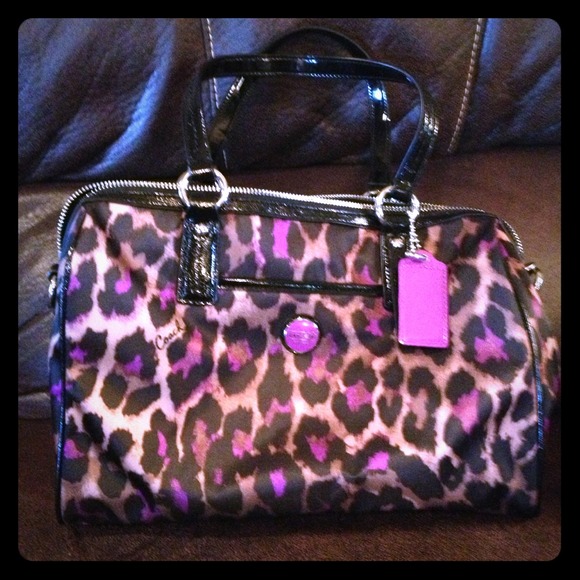 Leopard print coach bag