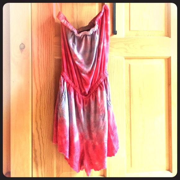 Cute tydye strapless romper