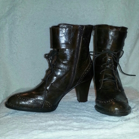 REDUCED  Tan Brush Lace Up Boots NWOT