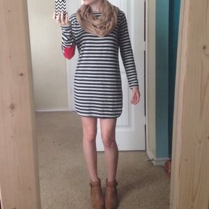 Striped Long Sleeve Shift Dress