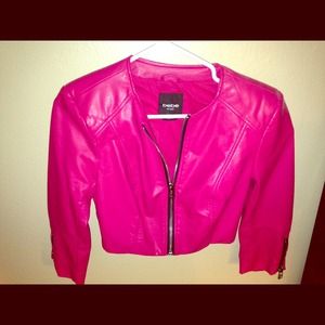 Bebe Leather Cropped Jacket