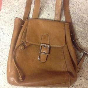 Coach brown leather backpack