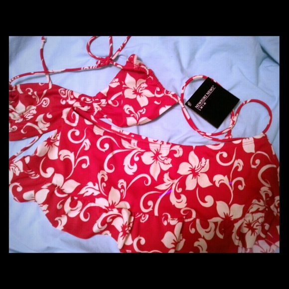 Newport News Hawaiian Print Bikini sz 12 NWT