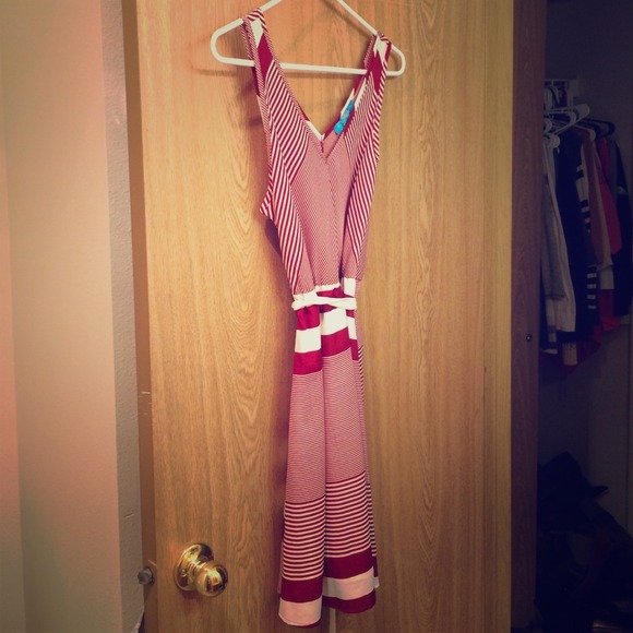 Red and white stripe sundress